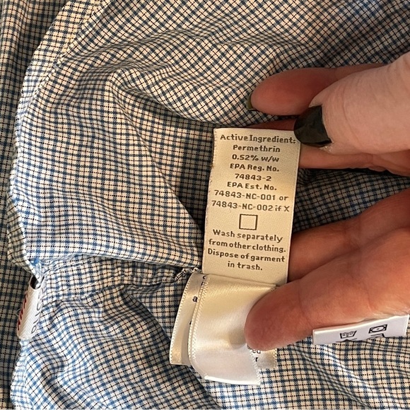 ExOfficio BugsAway Insect-Repellent Blue Button-Up Shirt Fishing Hiking XL - Picture 11 of 14